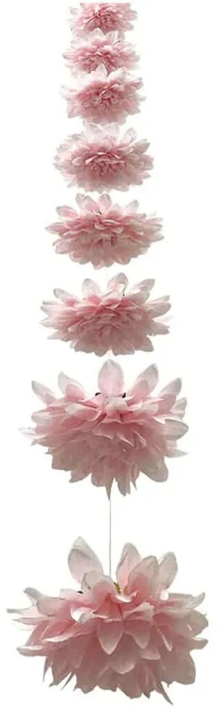 Τεχνητή Γιρλάντα Ντάλια 00-23861-10-4 Φ12x180cm Pink Marhome Ύφασμα,Πλαστικό