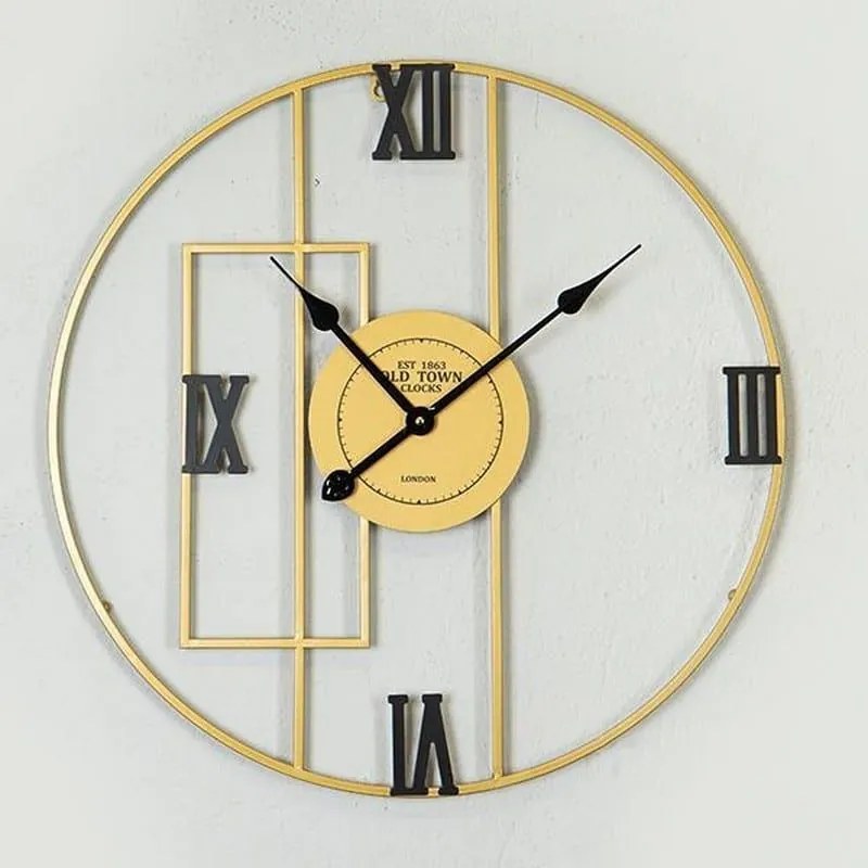 Ρολόι Τοίχου 753-10036 60x4x60cm Black-Gold Estheti Home Μέταλλο