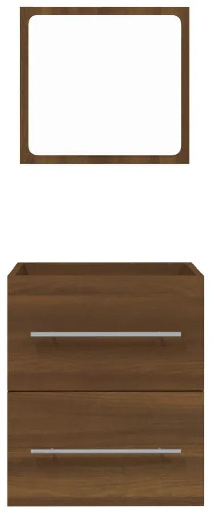 vidaXL Ντουλάπι Μπάνιου με Καθρέφτη Καφέ δρυς 41x38,5x48 εκ.
