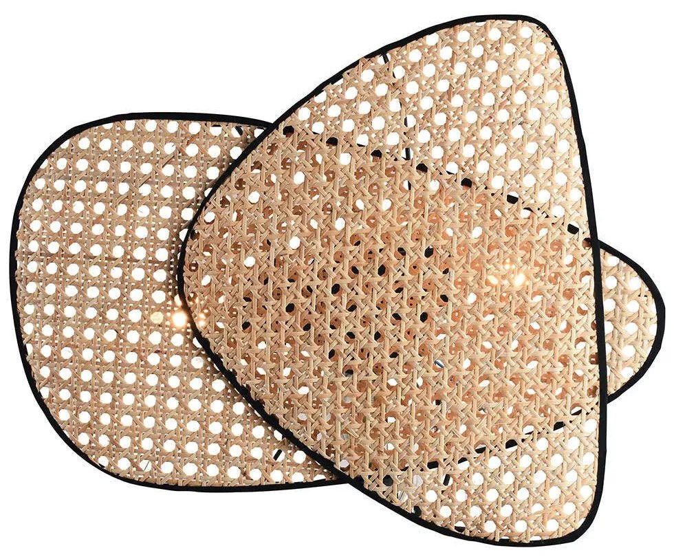 Φωτιστικό Τοίχου - Απλίκα Gheisa 4268000 32x44cm 2xE27 40W Natural-Black Viokef Rattan Steel