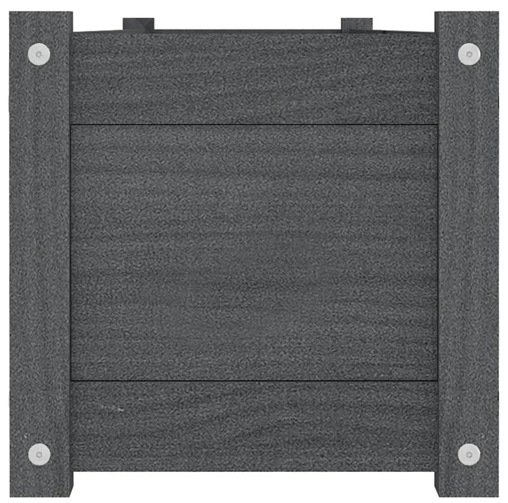 vidaXL Ζαρντινιέρες Υπερυψωμ. 2 τεμ. Γκρι 150x31x31εκ. από Μασίφ Πεύκο