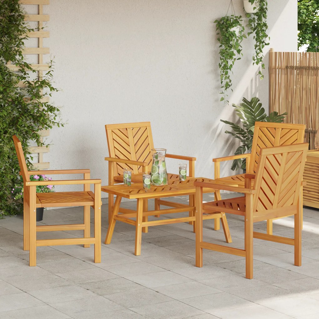 vidaXL Σετ Ξαπλώστρας Κήπου 3 pcs Καφέ Μασίφ ξύλο ακακίας