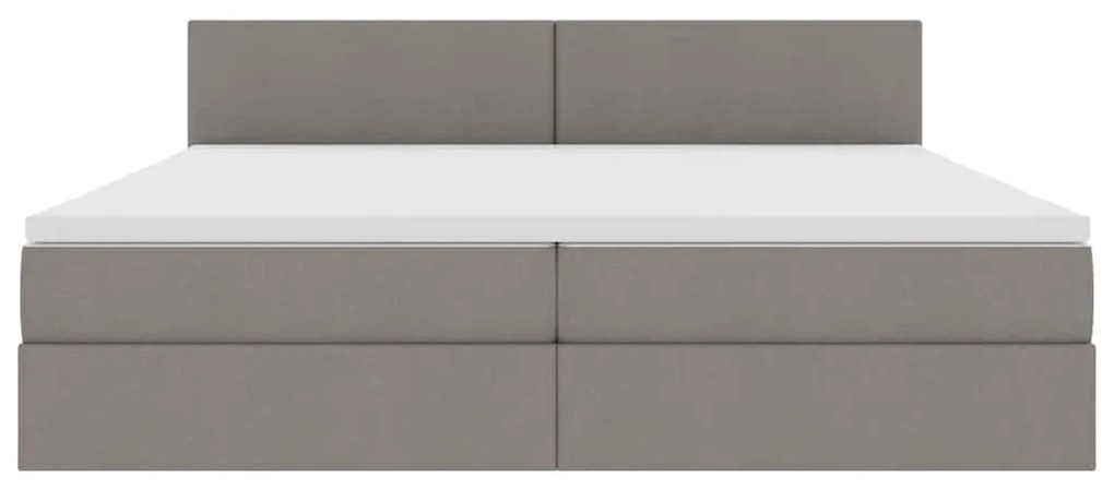 vidaXL Κρεβάτι με αποθηκευτικό χώρο και LED Taupe 200 x 200 cm