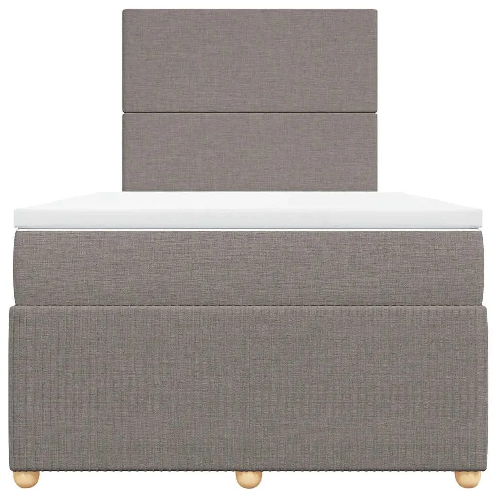 vidaXL Κρεβάτι Boxspring με Στρώμα Taupe 120x200 εκ. Υφασμάτινο