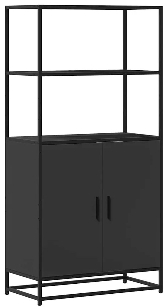 Ντουλάπι Μαύρο από 68x35x139 cm Επεξεργασμένο Ξύλο και μέταλλο - Μαύρο