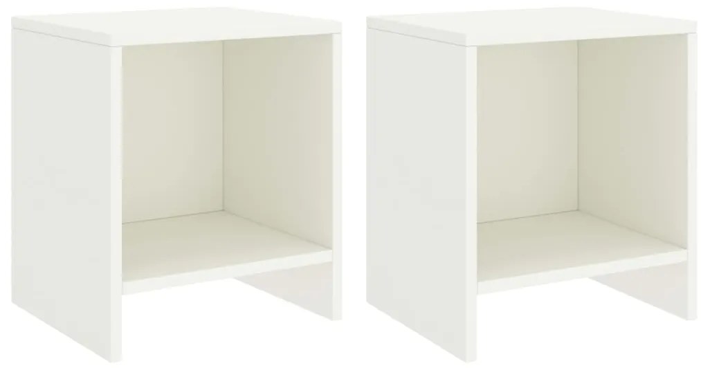 vidaXL Κομοδίνα 2 τεμ. Λευκά 35 x 30 x 40 εκ. από Μασίφ Ξύλο Πεύκου