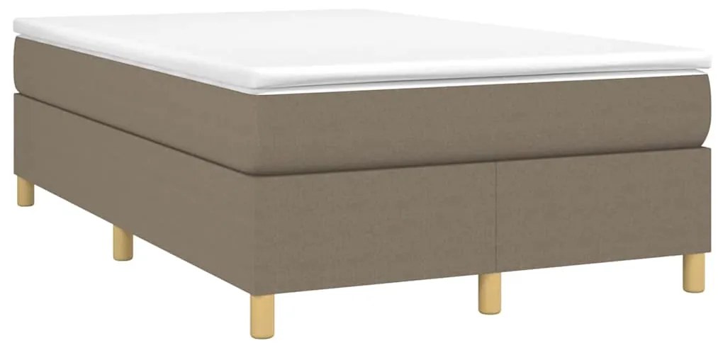 vidaXL Κρεβάτι Boxspring με Στρώμα Taupe 120x190 εκ. Υφασμάτινο