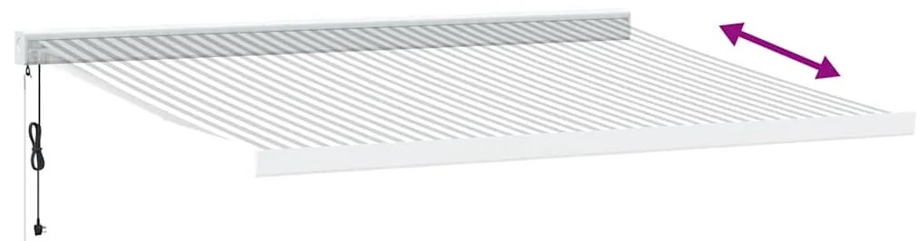 vidaXL Τέντα Πτυσσόμενη Ανθρακί και Λευκή 4,5x3μ. Ύφασμα και Αλουμίνιο