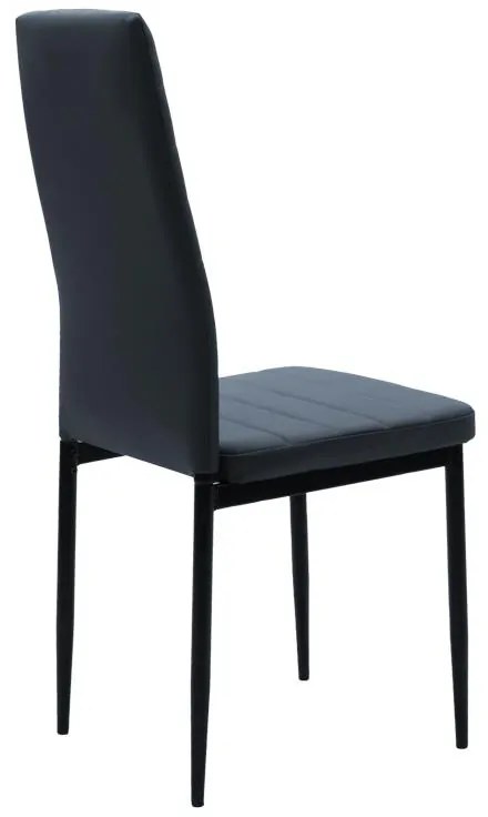Καρέκλα Parker PU ανθρακί-μαύρο πόδι 42x48x98εκ 4αδα 42x48x98 εκ.