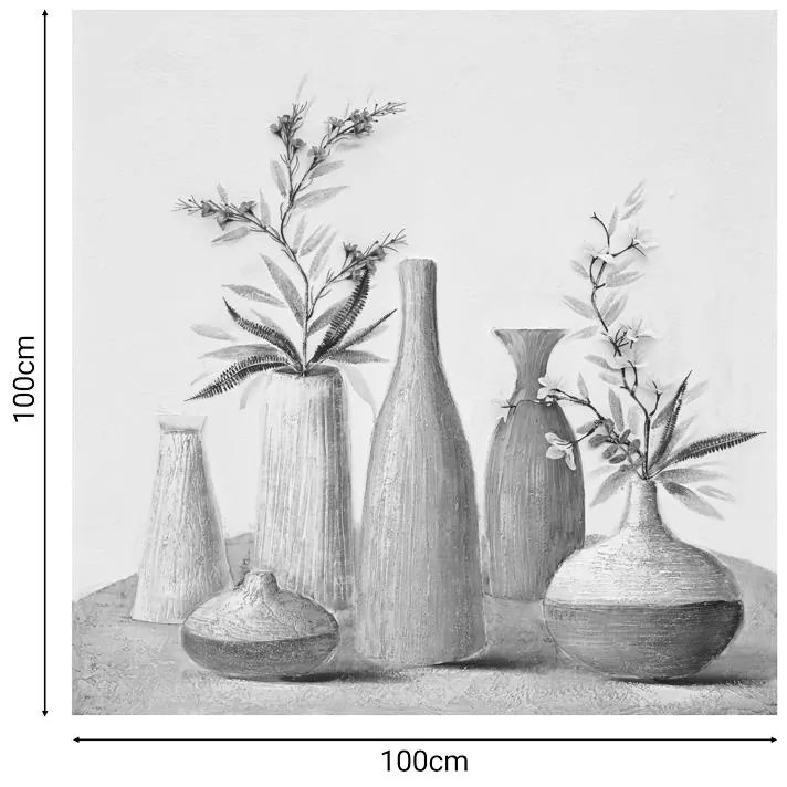 Πίνακας σε καμβά Vase Inart 100x3x100εκ 100x3x100 εκ.