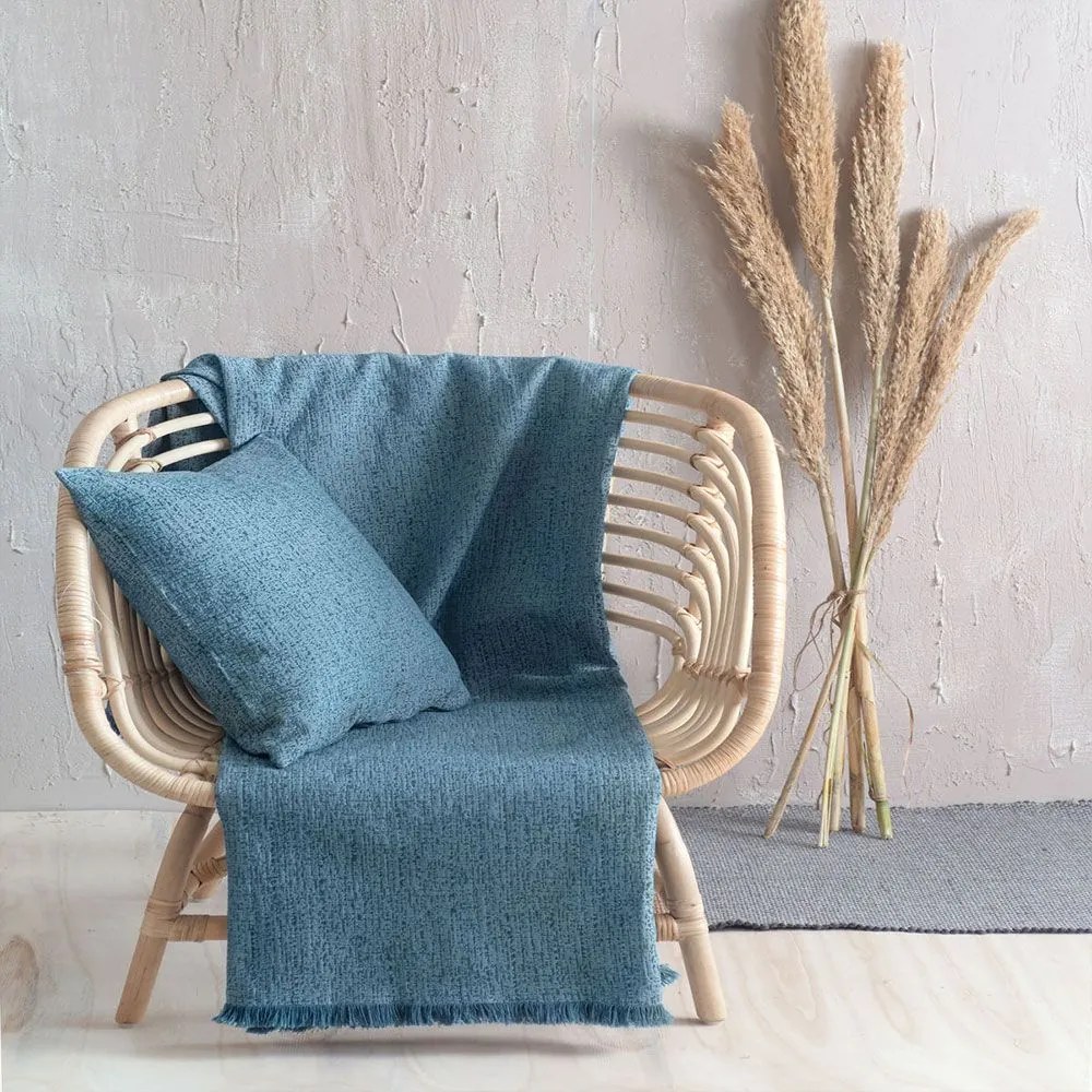 Ριχτάρι Dante Blue Ρυθμός Armchair 160x180cm Βαμβάκι-Πολυέστερ