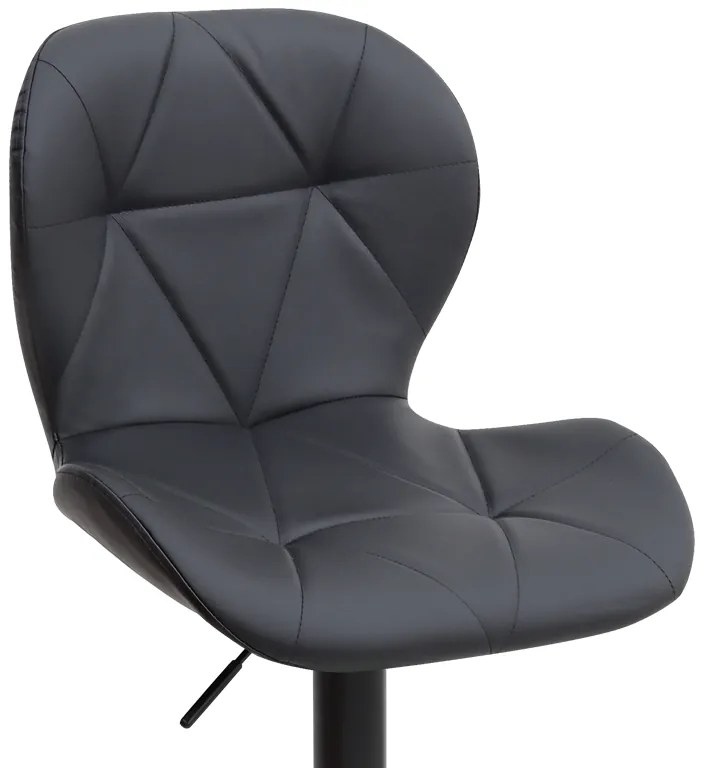 Σκαμπό μπαρ Dolores Megapap με ρυθμιζόμενο ύψος PU μαύρο - βάση μαύρο ματ 45,5x38x89/109εκ.