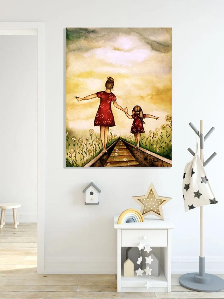 Παιδικός πίνακας σε καμβά μαμά και κόρη KNV0427 30cm x 40cm