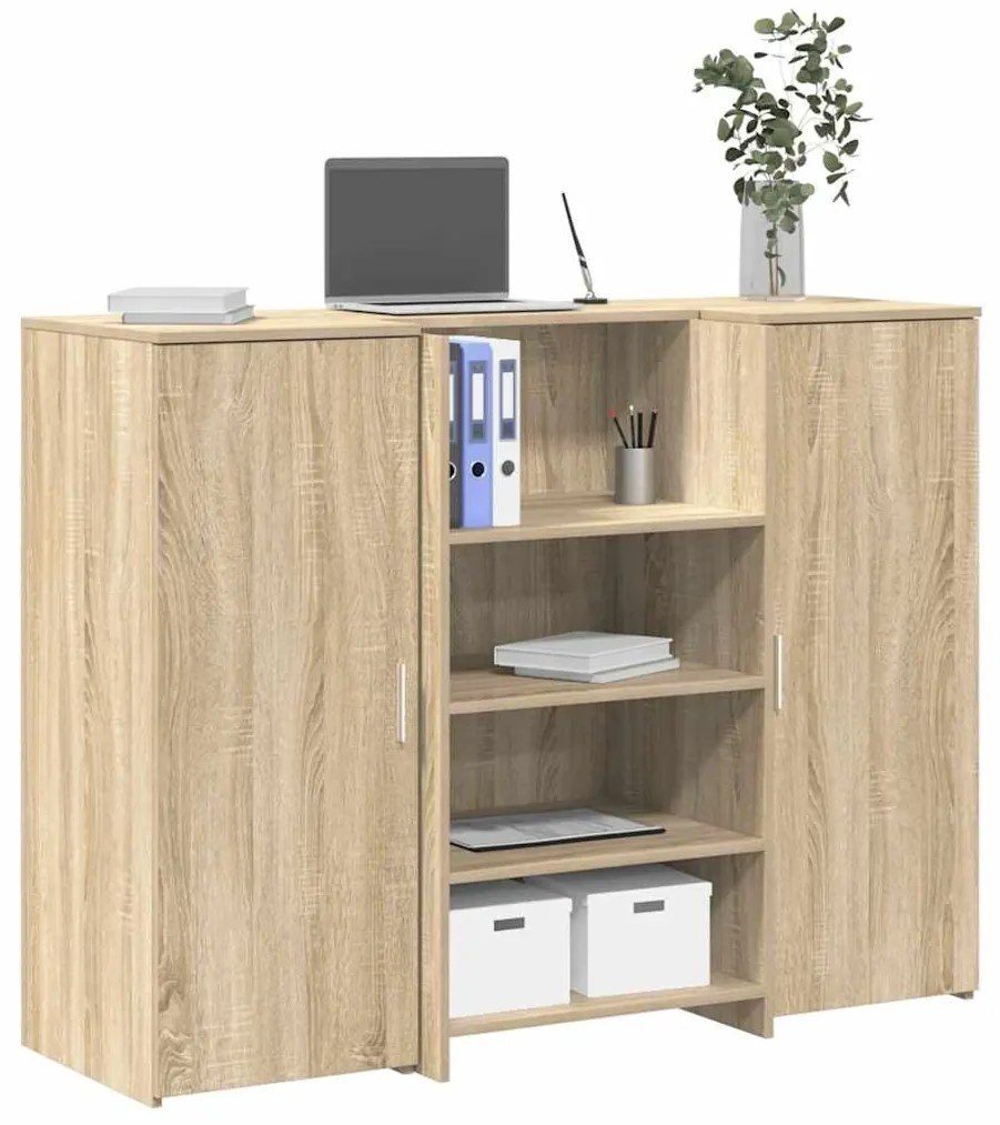 vidaXL Γραφείο υποδοχής Sonoma Δρυς 135x50x103,5εκ. Επεξεργασμένο Ξύλο