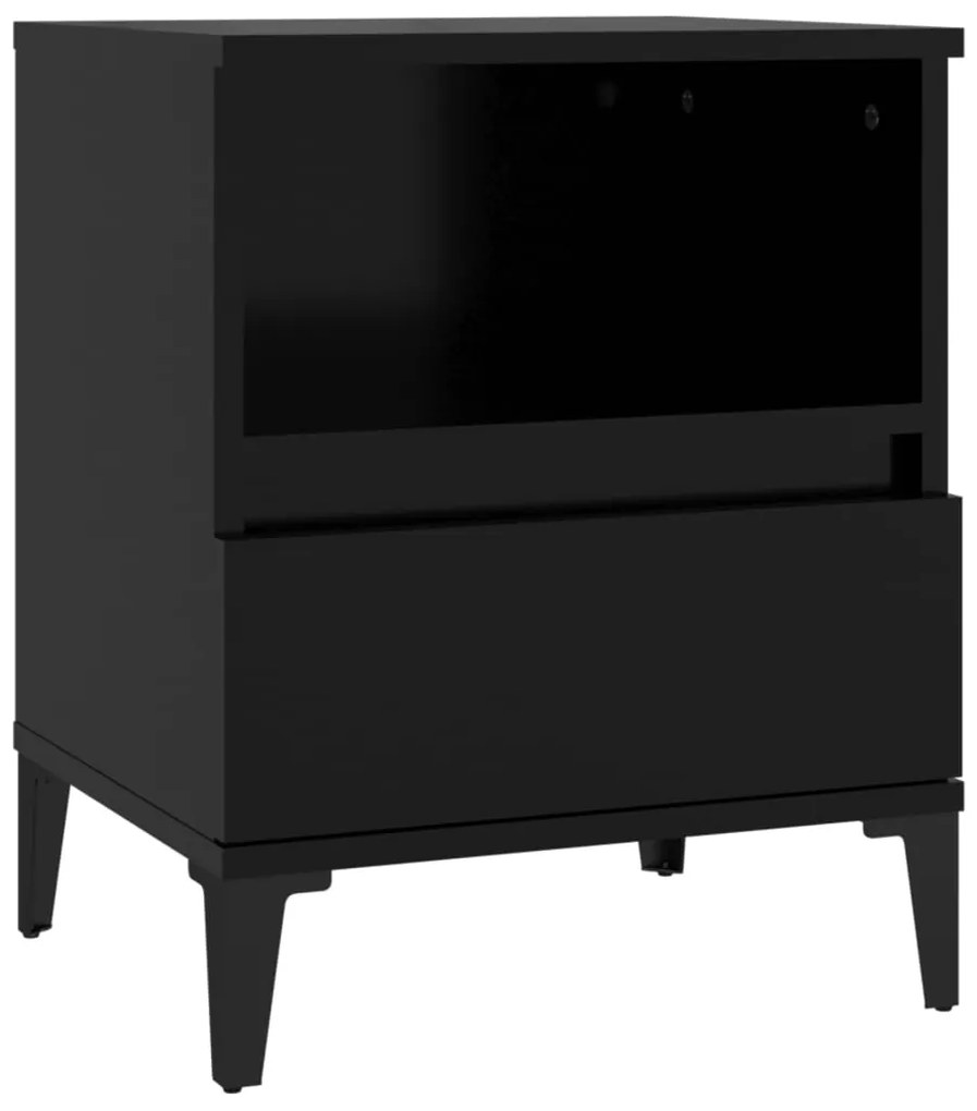 vidaXL Κομοδίνο Μαύρο 40 x 35 x 50 εκ.
