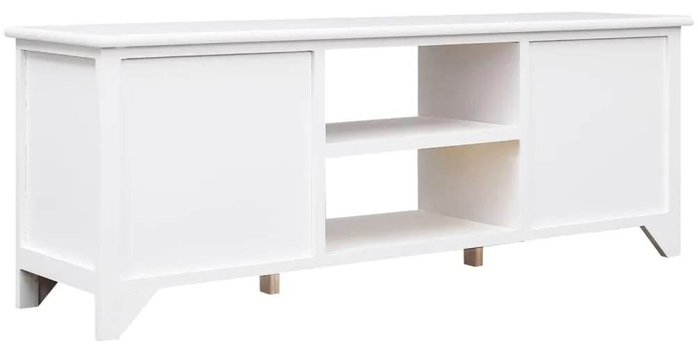 vidaXL Έπιπλο Τηλεόρασης Λευκό 108x30x40 εκ. από Μασίφ Ξύλο Παυλώνιας