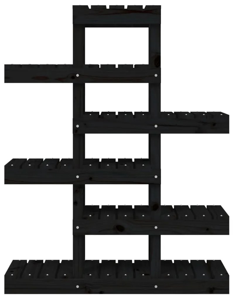 vidaXL Βάση Γλάστρας Μαύρο 85 x 25 x 109,5 εκ. από Μασίφ Ξύλο Πεύκου