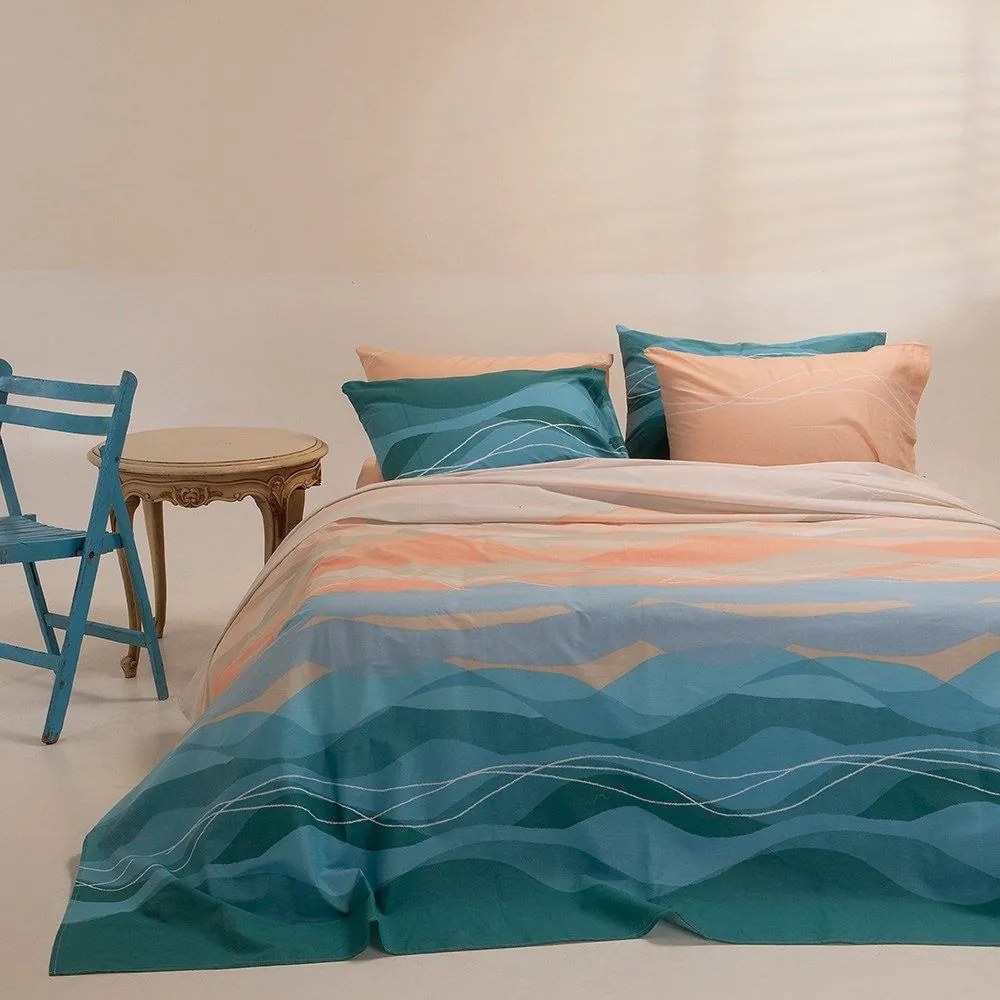 Σεντόνια Shels Με Λάστιχο (Σετ 3τμχ) Petrol Melinen Μονό 100x232cm 100% Cotton