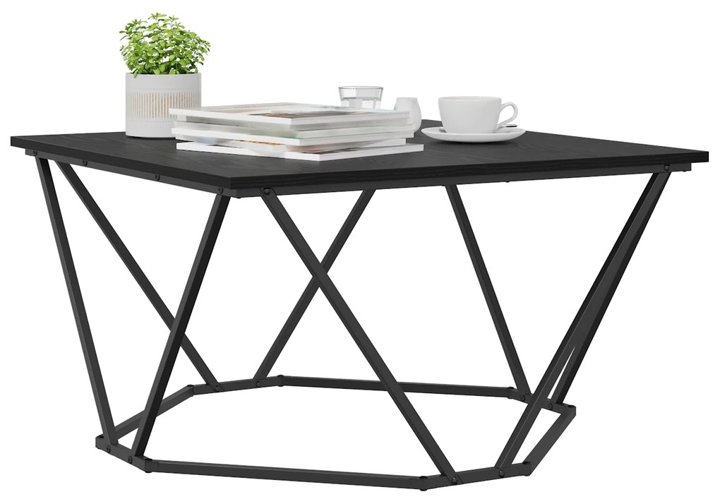 vidaXL Τραπεζάκι σαλονιού Μαύρο Δρυς 80x80x45 εκ. Κατασκευασμένο από Ξύλο