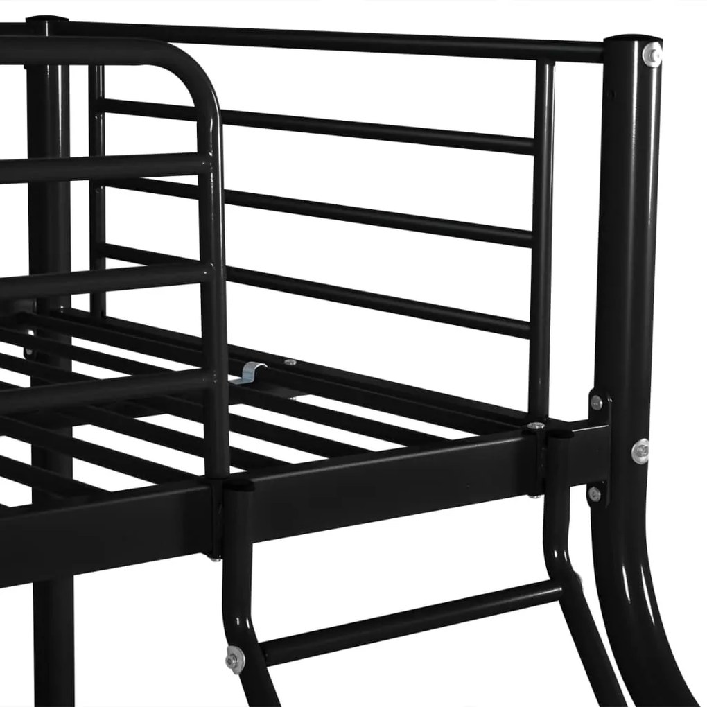 vidaXL Πλαίσιο Κουκέτας Παιδικής Μαύρο 140x200/90x200 εκ. Μεταλλικό