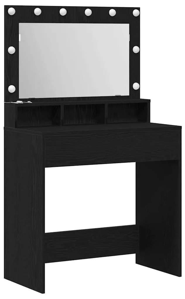 vidaXL Τραπέζι Μακιγιάζ Μαύρη δρυς 79 x 41 x 135 cm Επεξεργασμένο ξύλο