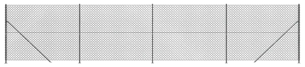 Συρματόπλεγμα Περίφραξης Ανθρακί 1,8 x 10 μ. με Βάσεις Φλάντζα - Ανθρακί