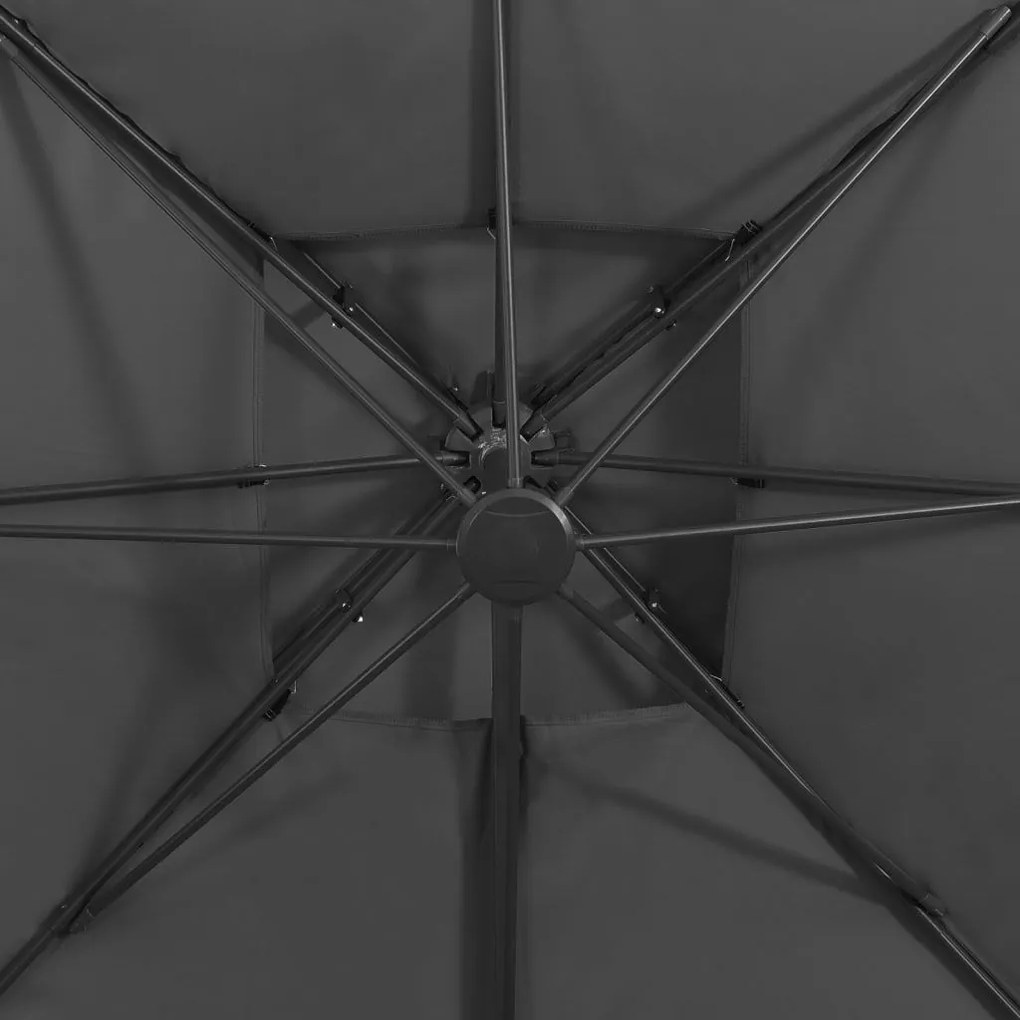 Ομπρέλα Κρεμαστή με Διπλή Οροφή Ανθρακί 300 x 300 εκ. - Ανθρακί