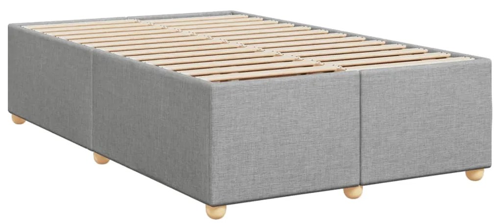 vidaXL Κρεβάτι Boxspring με Στρώμα Ανοιχτό Γκρι 120x200 εκ. Υφασμάτινο