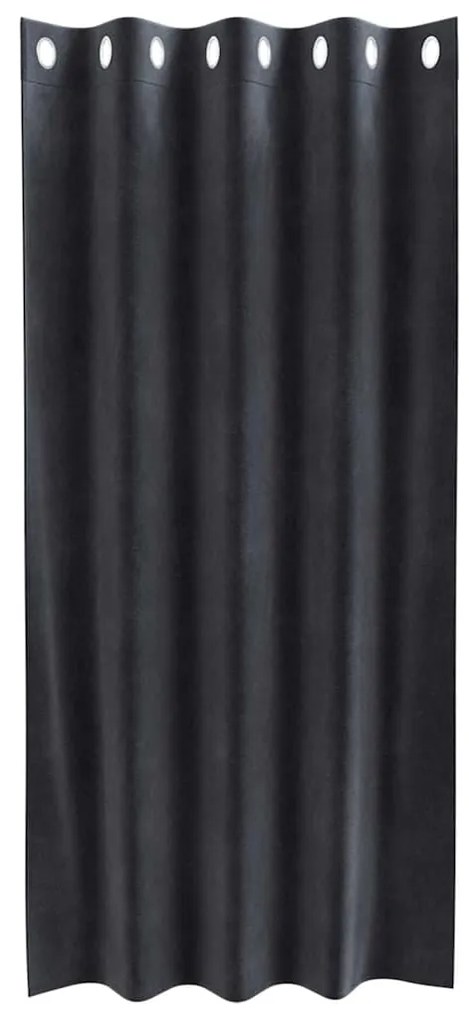 vidaXL Κουρτίνες με κουρτίνες 2 pcs Σκούρο γκρι 140 x 175 cm Βελούδο