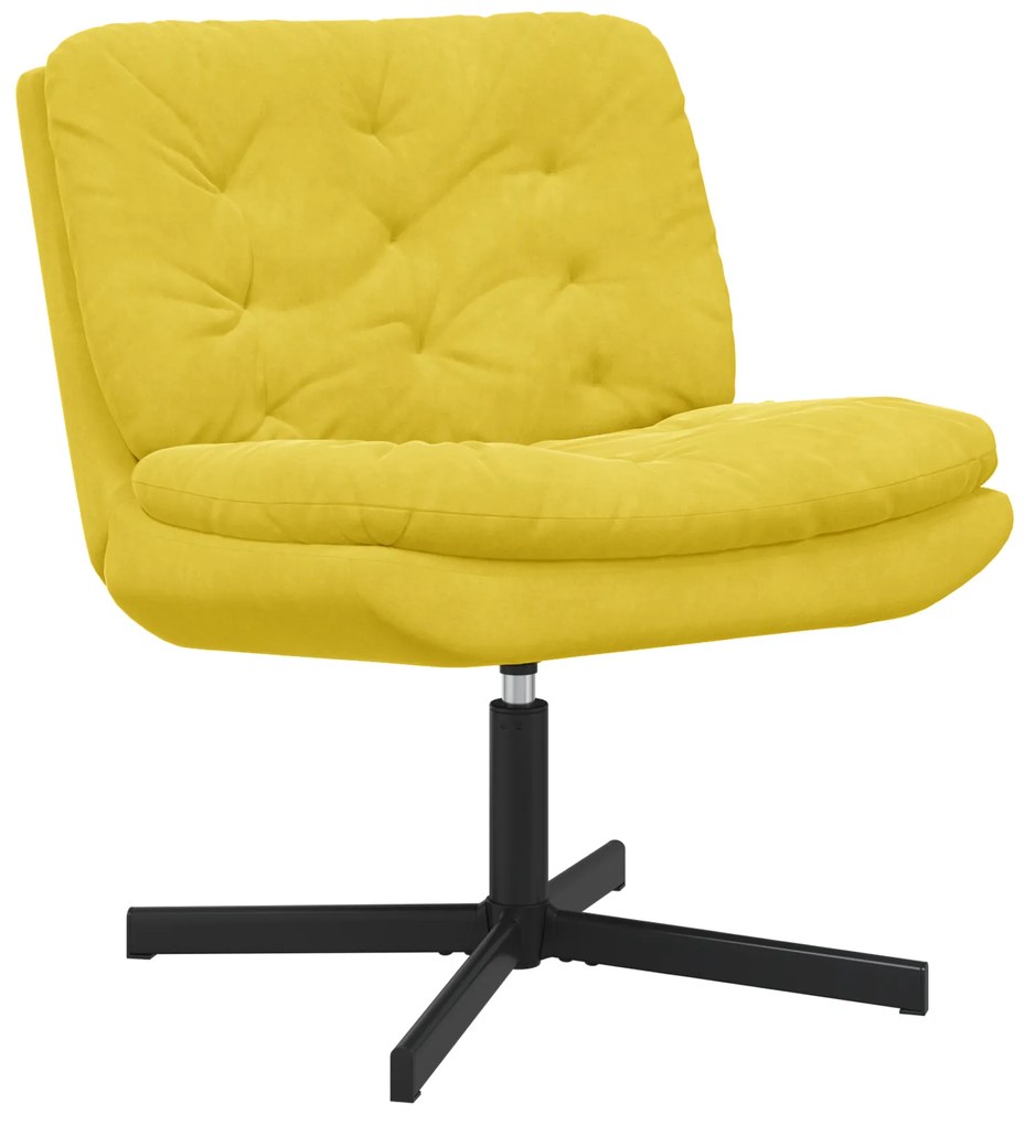 vidaXL Γυριστή Χαλαρωτική Καρέκλα Κίτρινο 63 x 75 x 76 εκ Βελούδο