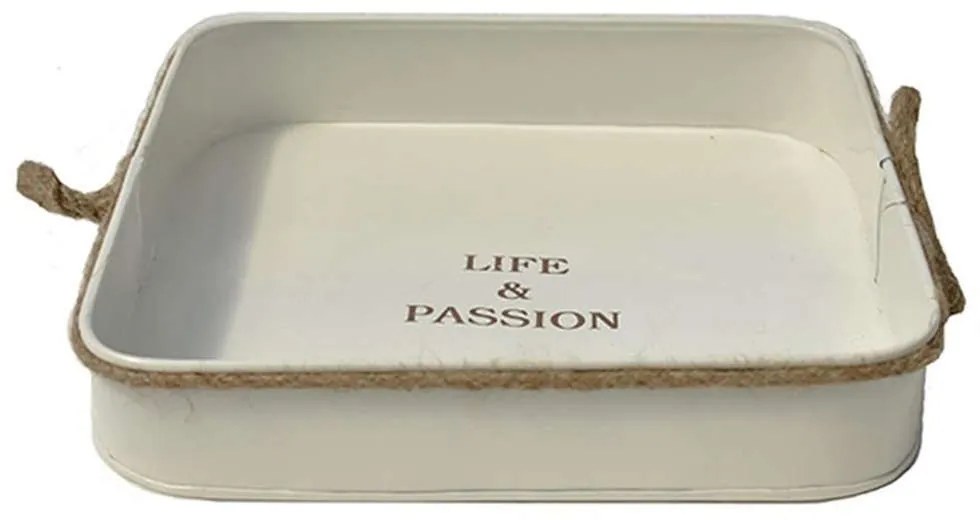 Δίσκος Μεταλλικός Life &amp; Passion 00.03.3932 31Χ31Χ6cm Ecru Metal