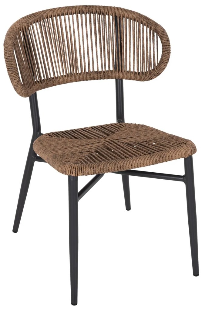 Καρέκλα EULO C6049.03 Αλουμινίου Ανθρακί με Συνθετικό Rattan Γκρί 49x60x78Υ εκ. 49x60x78 εκ.