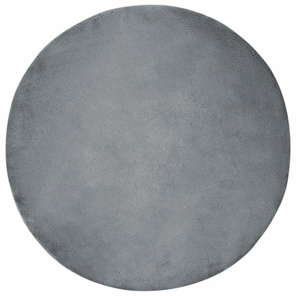 vidaXL Χαλιά Ψεύτικου Κουνελιού Olite Ανθρακί Ø 160 εκ. Πολυεστέρας