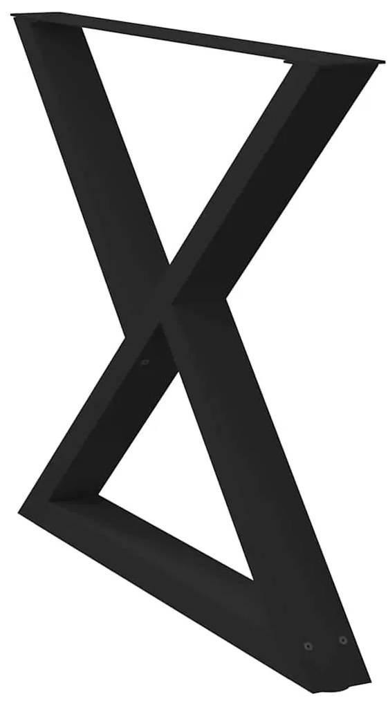 vidaXL Πόδια Τραπεζαρίας 2 τεμ. Μαύρο 90x(72-73,3) εκ. Ατσάλι