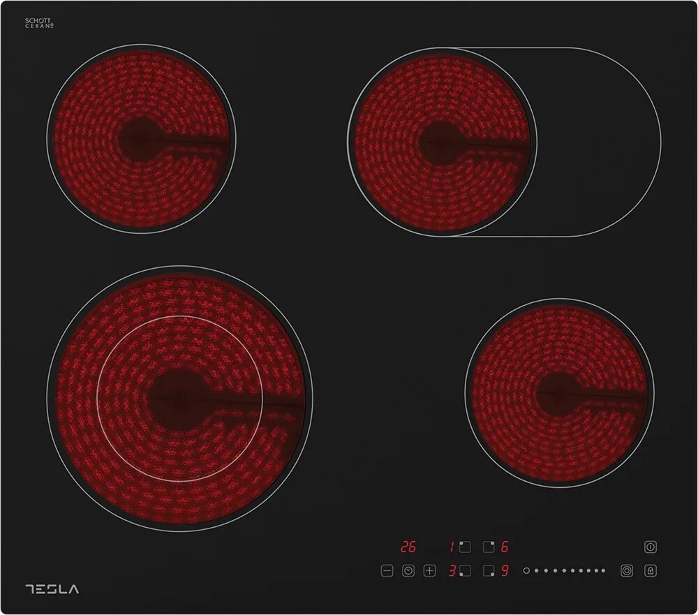 Tesla HV6410MX Κεραμική Εστία Αυτόνομη με Λειτουργία Κλειδώματος 59x52εκ.