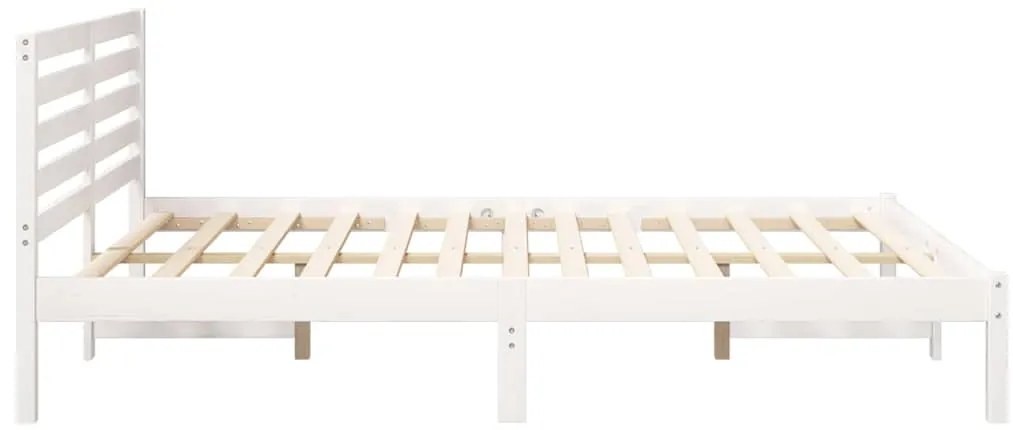 vidaXL Σκελετός Κρεβατιού Λευκό 140 x 200 cm Μασίφ ξύλο πεύκου