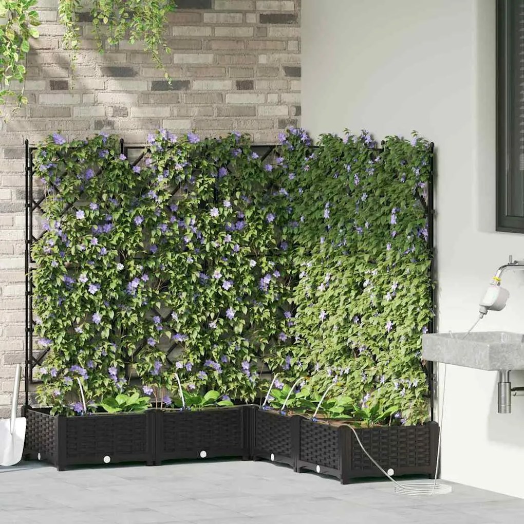 vidaXL Ζαρντινιέρες κήπου Μαύρο 120 x 120 x 126 cm Ατσάλι