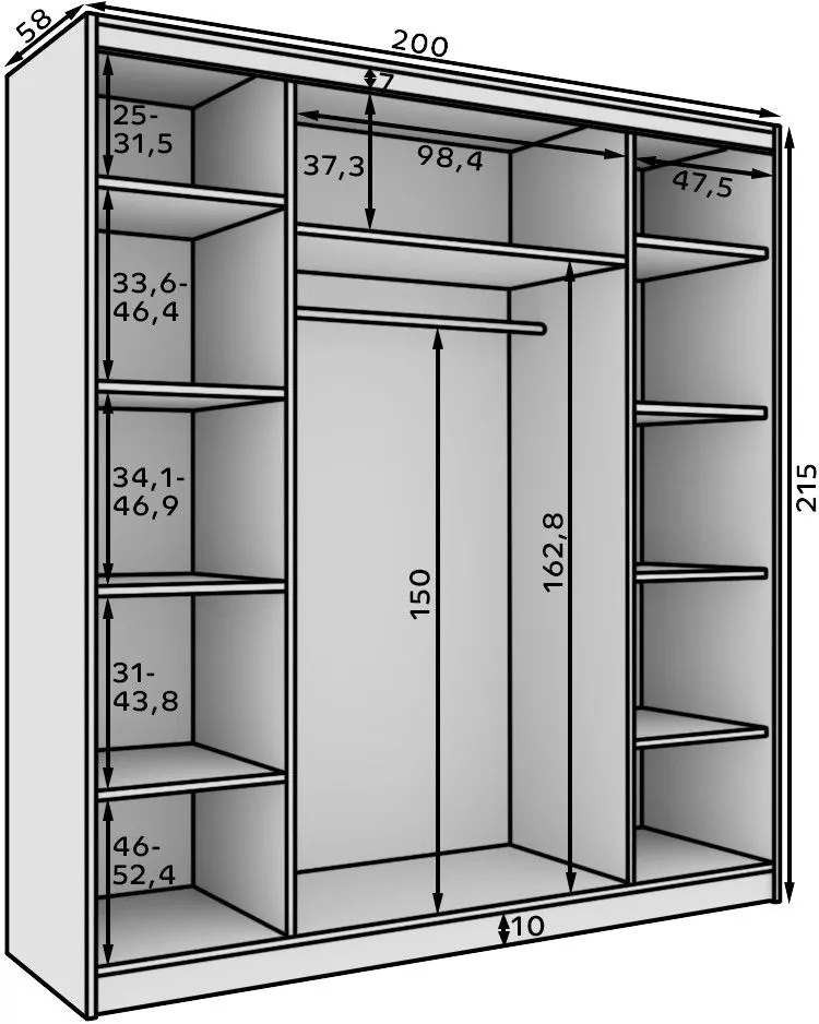 Ντουλάπα Hansa 200 συρόμενη-Mauro-Leuko