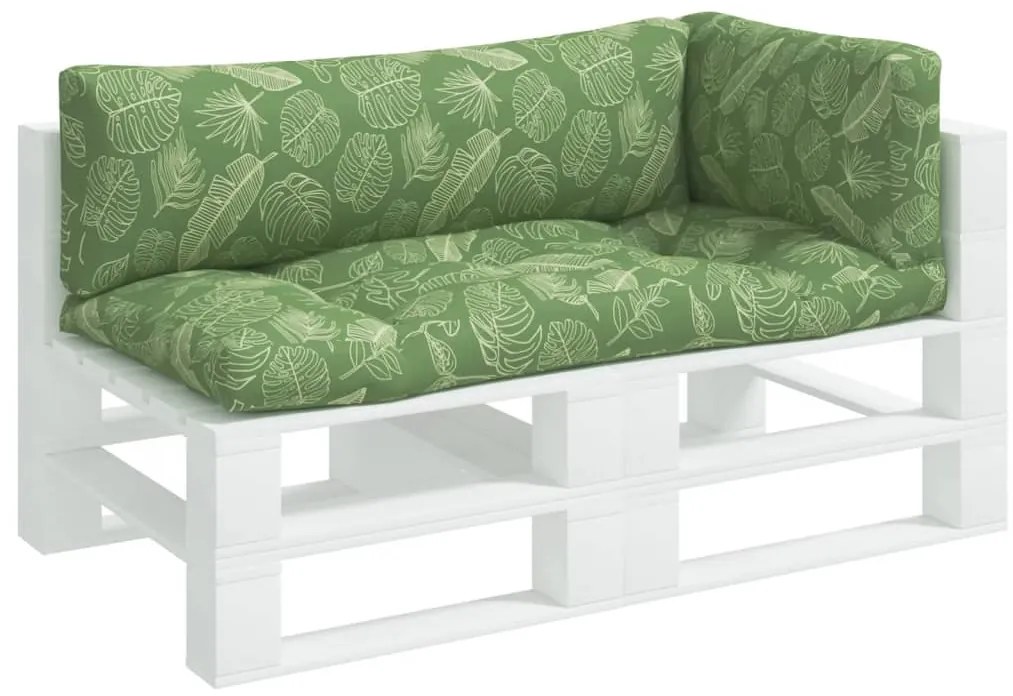 vidaXL Μαξιλάρια Παλέτας 3 τεμ. Σχέδιο Φύλλων Υφασμάτινα