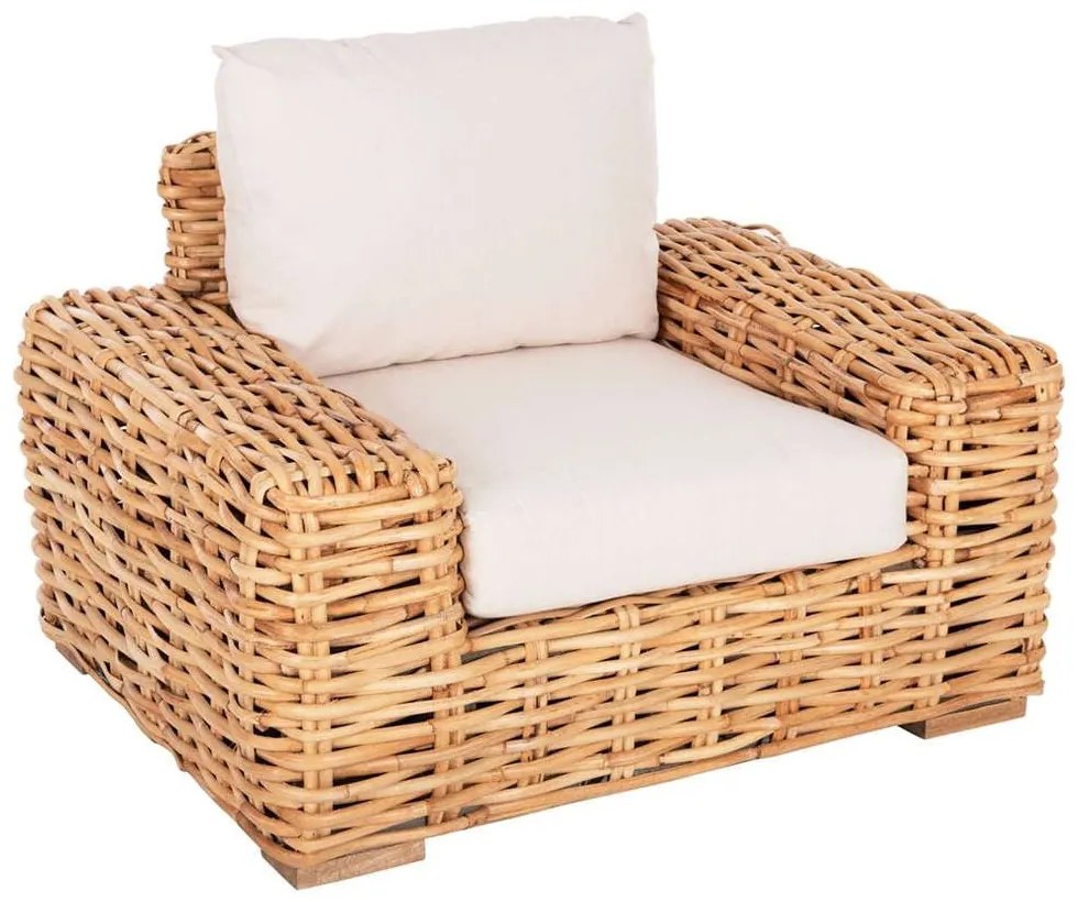 Πολυθρόνα Tropel HM9810 110x88x70-85cm Με Μαξιλάρια Natural-White