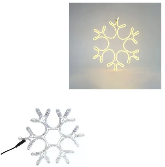 Χιονονιφάδα Led Θερμό Φως με καλώδιο - Christmas snowflake light LED