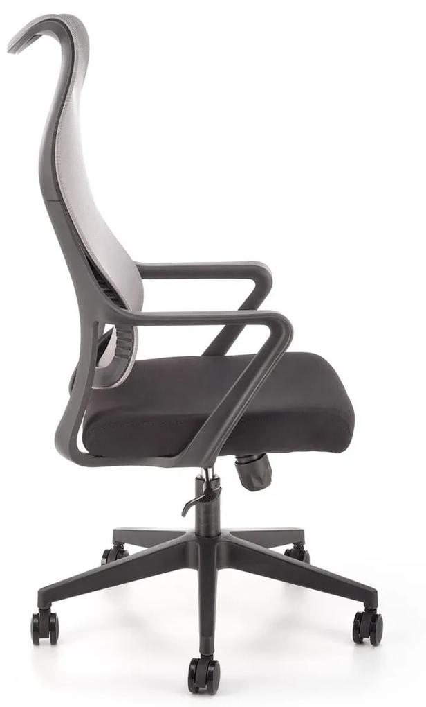 Καρέκλα γραφείου Houston 1249, Γκρι, Μαύρο, 113x61x65cm, Με μπράτσα, Με ρόδες, Μηχανισμός καρέκλας: Κλίση | Epipla1.gr