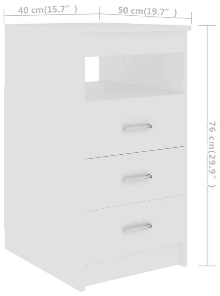 Συρταριέρα Λευκή 40 x 50 x 76 εκ. από Επεξεργασμένο Ξύλο - Λευκό