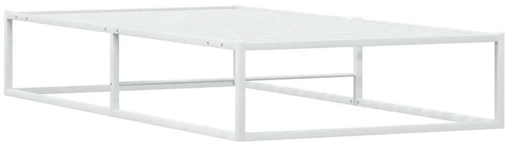 vidaXL Πλαίσιο κρεβατιού χωρίς στρώμα Λευκό 90x200 cm Μεταλλικό