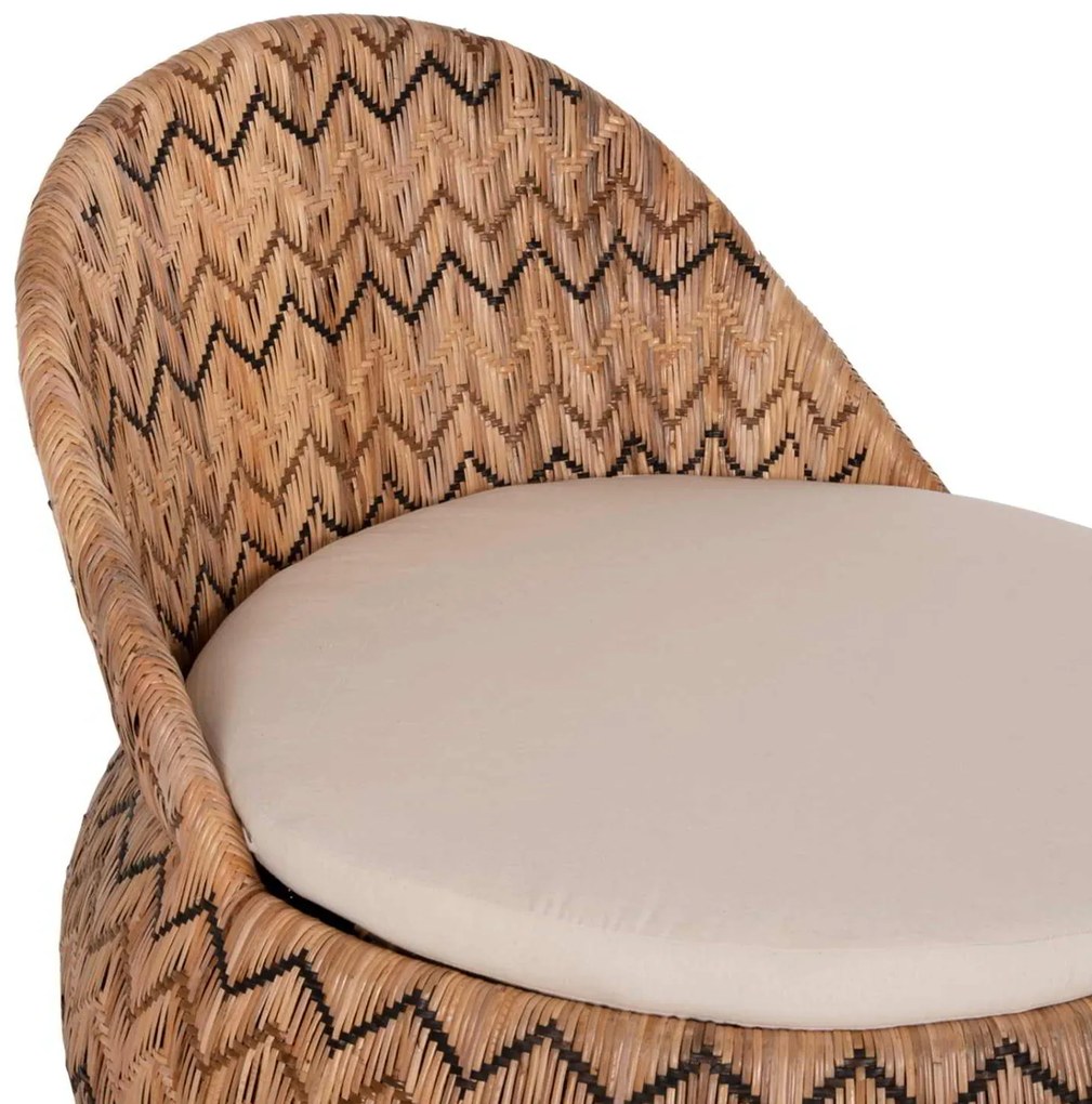 ΠΟΛΥΘΡΟΝΑ ΣΤΡΟΓΓΥΛΗ LADLON HM5992 RATTAN ΦΥΣΙΚΟ-ΕΚΡΟΥ ΜΑΞΙΛΑΡΙ 97x97x76Υεκ.