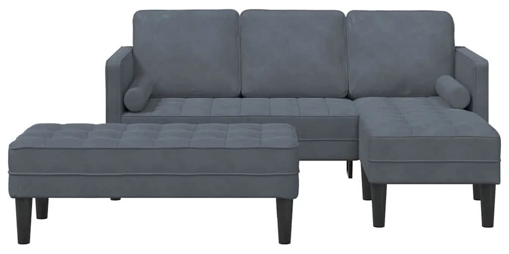vidaXL Σετ Καναπέ 2 pcs Σκούρο γκρι 173 x 131 x 67 εκ Βελούδο