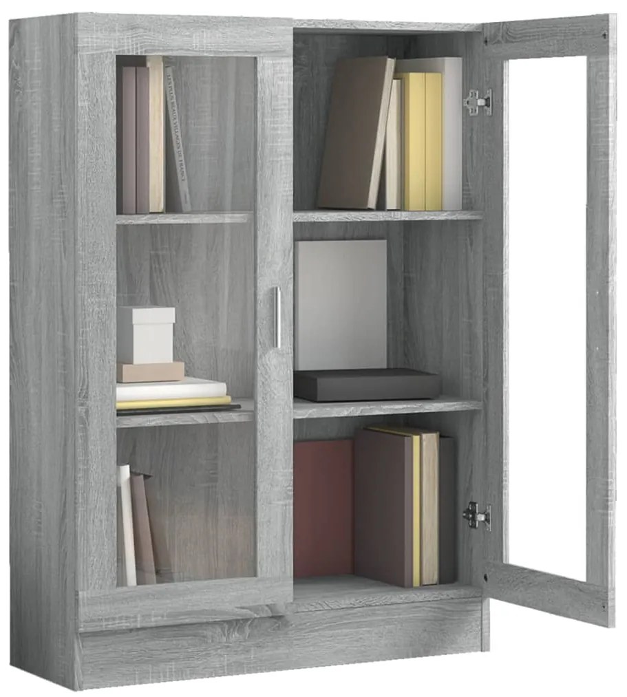 vidaXL Βιτρίνα Γκρι Sonoma 82,5 x 30,5 x 115 εκ. Επεξεργασμένο Ξύλο