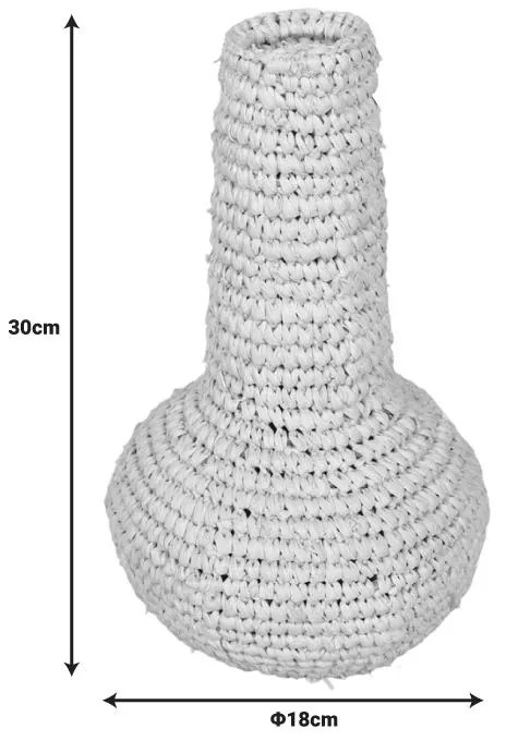 Βάζο Sannery Inart sisal σε φυσική απόχρωση Φ18x30εκ