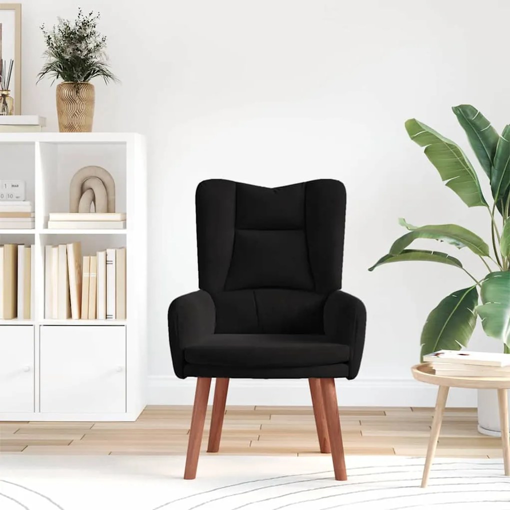 vidaXL Χαλαρωτική Πολυθρόνα Μαύρο 63 x 67 x 94 εκ. Βελούδο