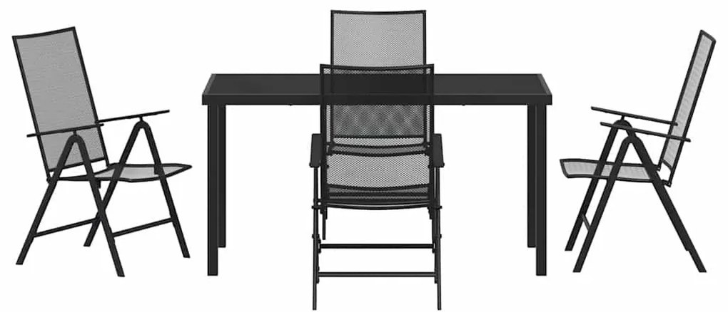 vidaXL Σέτ φαγητού για κήπο 5 pcs Ανθρακί Χάλυβας με επίστρωση πούδρας